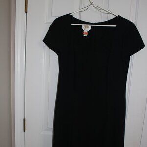 Talbots Pure Silk Dress; Size 10; Black; A Line; Knee length; Short Sleeve; S